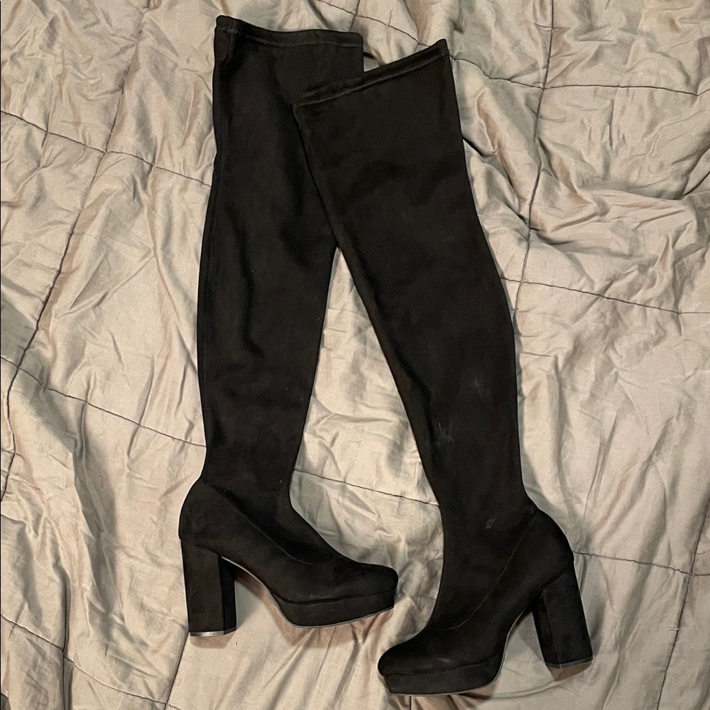 Forever 21 Black Over-the-Knee Boots
